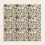 Fun halloween cartoon doodle art pattern Wood Wall Art Gallery Image 1