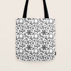 Fun halloween cartoon doodle art pattern Tote Bag Gallery Image 1