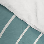 Minimal Line Curvature LXXXVI Beachy Teal Mid Century Modern Arch Abstract Comforter Gallery Image 4