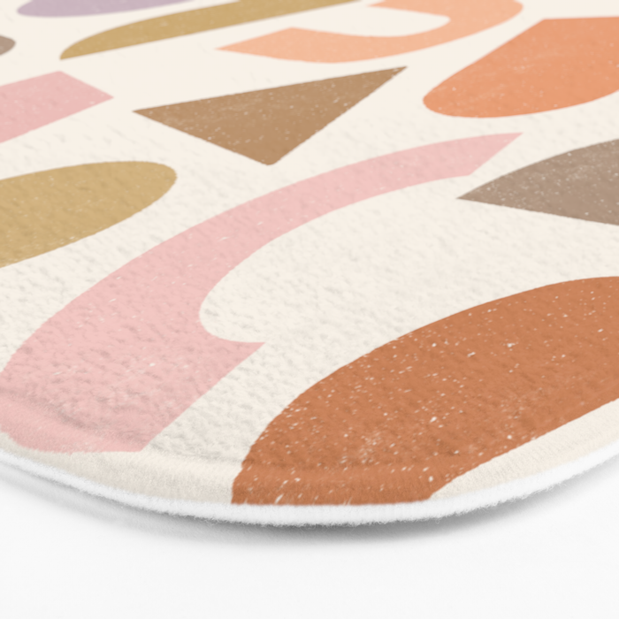 Bauhaus Geo Shapes - Fall Colors Bath Mat Gallery Image 3