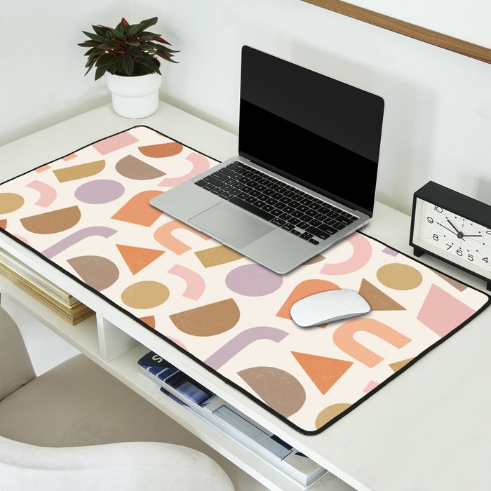 Bauhaus Geo Shapes - Fall Colors Desk Mat Gallery Image 2