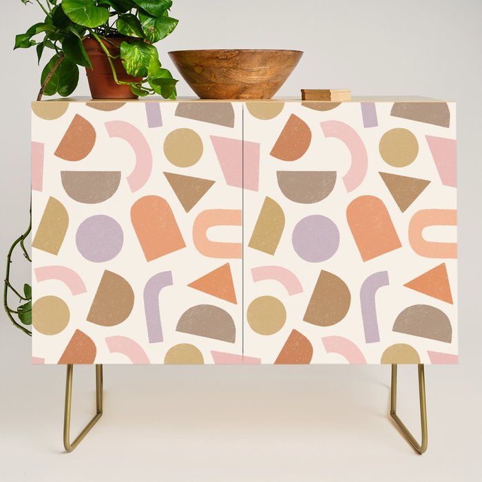Bauhaus Geo Shapes - Fall Colors Credenza Gallery Image 1