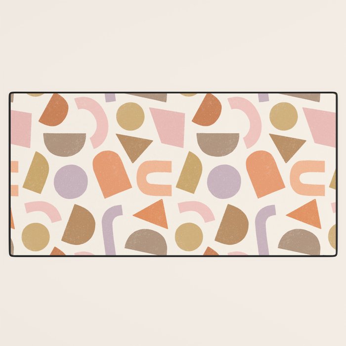 Bauhaus Geo Shapes - Fall Colors Desk Mat Gallery Image 3