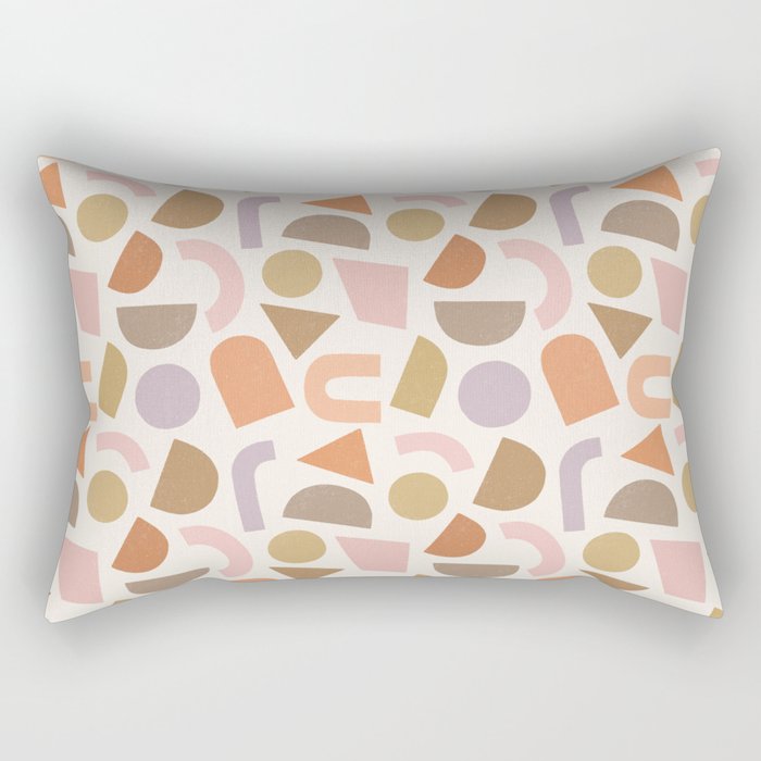 Bauhaus Geo Shapes - Fall Colors Rectangular Pillow Gallery Image 1