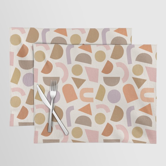 Bauhaus Geo Shapes - Fall Colors Placemat Gallery Image 1