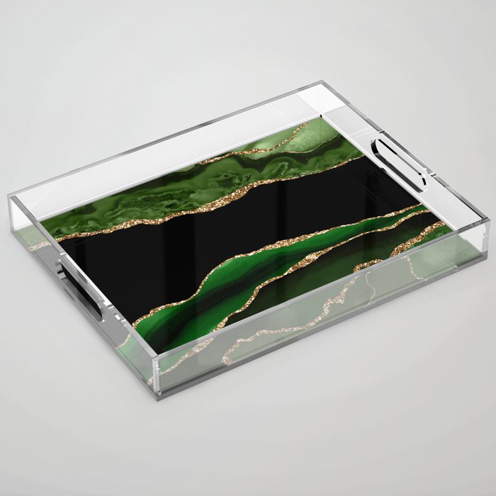 Emerald Marble Glamour Landscapes Acrylic Tray Gallery Image 1