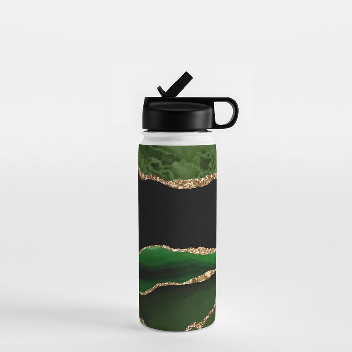 Emerald Marble Glamour Landscapes Water Bottle Gallery Image 1