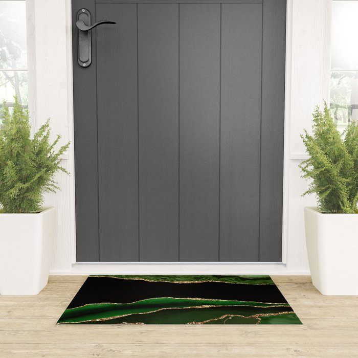 Emerald Marble Glamour Landscapes Welcome Mat Gallery Image 3