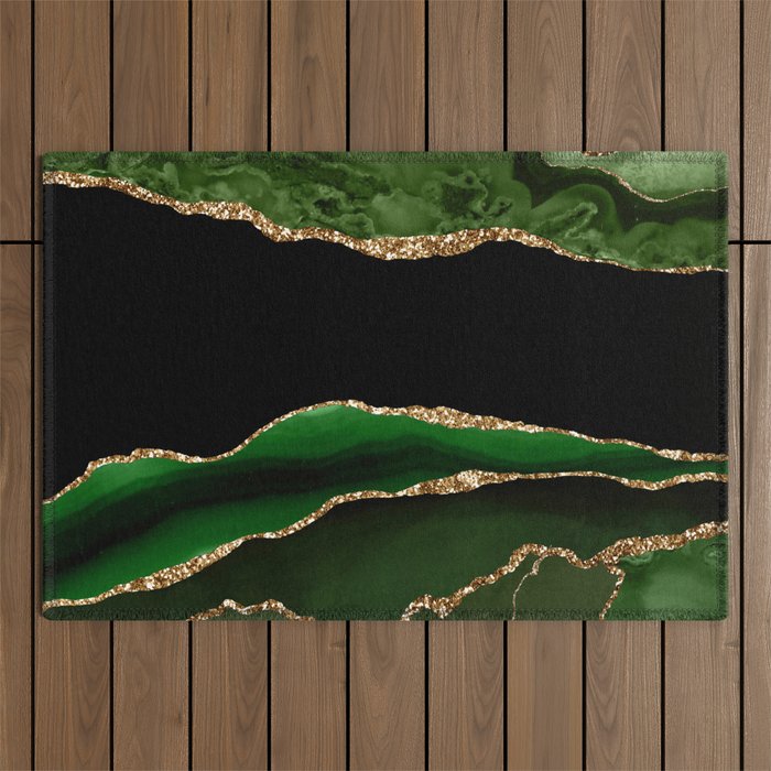 Emerald Marble Glamour Landscapes Outdoor Rug Gallery Image 1