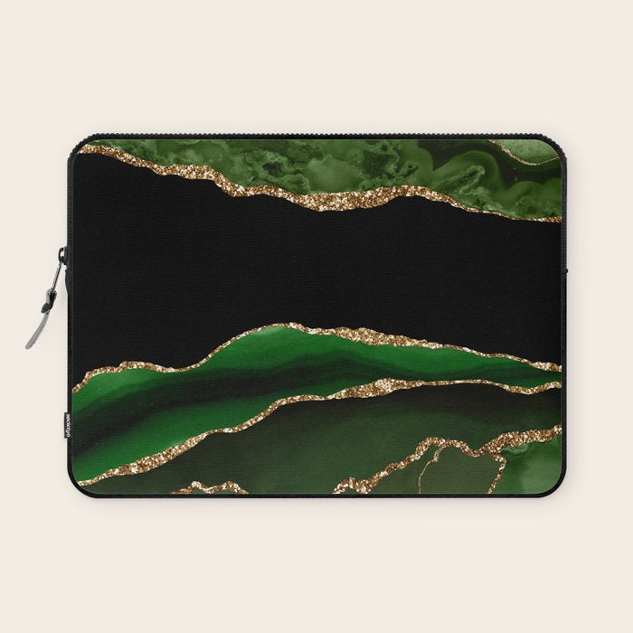 Emerald Marble Glamour Landscapes Laptop Sleeve Gallery Image 1