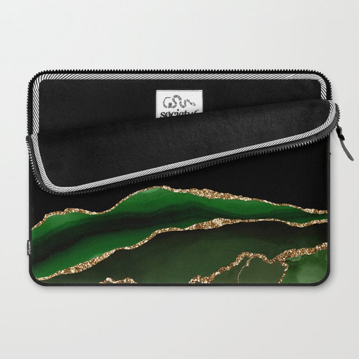 Emerald Marble Glamour Landscapes Laptop Sleeve Gallery Image 2