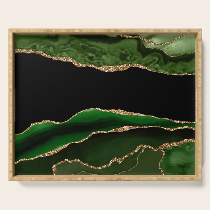 Emerald Marble Glamour Landscapes Serving Tray Gallery Image 1