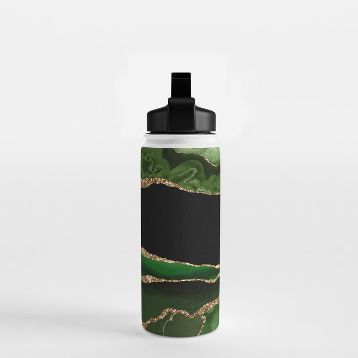 Emerald Marble Glamour Landscapes Water Bottle Gallery Image 2