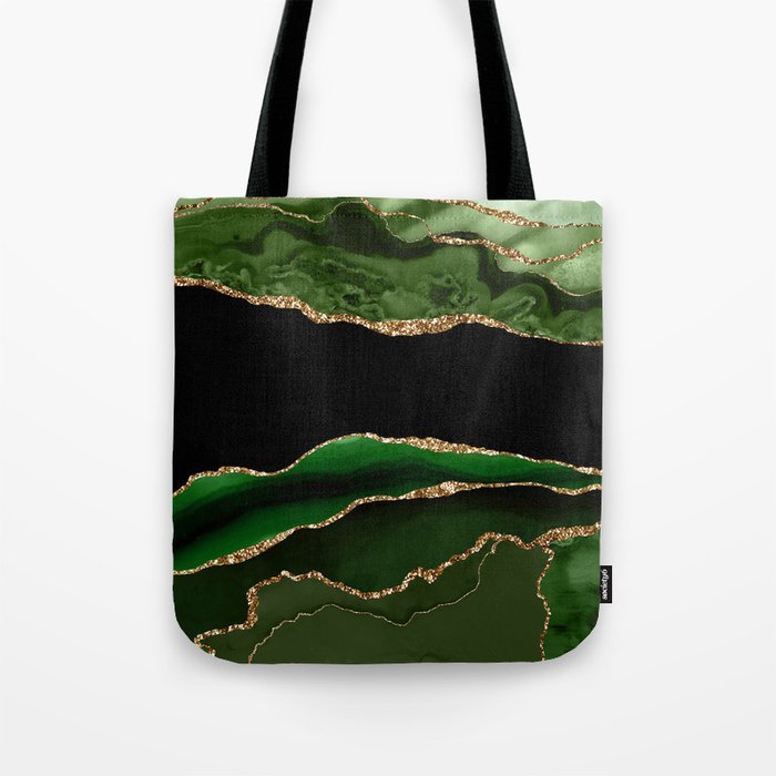 Emerald Marble Glamour Landscapes Tote Bag Gallery Image 1
