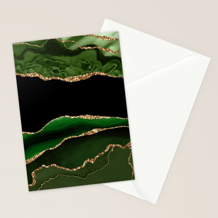 Emerald Marble Glamour Landscapes Stationery Card Gallery Image 2
