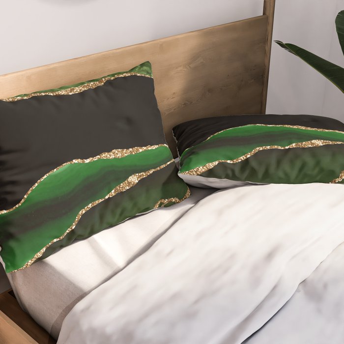 Emerald Marble Glamour Landscapes Pillow Sham Gallery Image 2