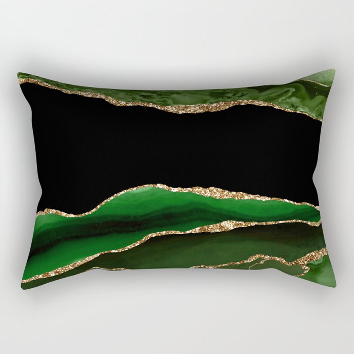 Emerald Marble Glamour Landscapes Rectangular Pillow Gallery Image 2