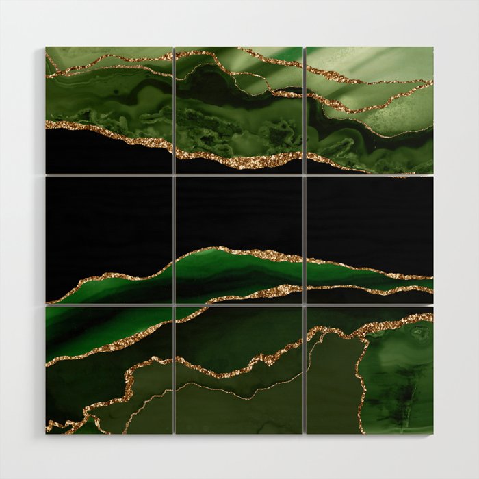 Emerald Marble Glamour Landscapes Wood Wall Art Gallery Image 1