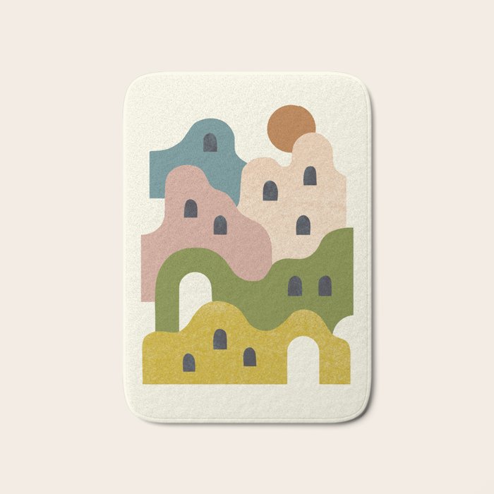 Adobe Village at Sunset Bath Mat Gallery Image 1