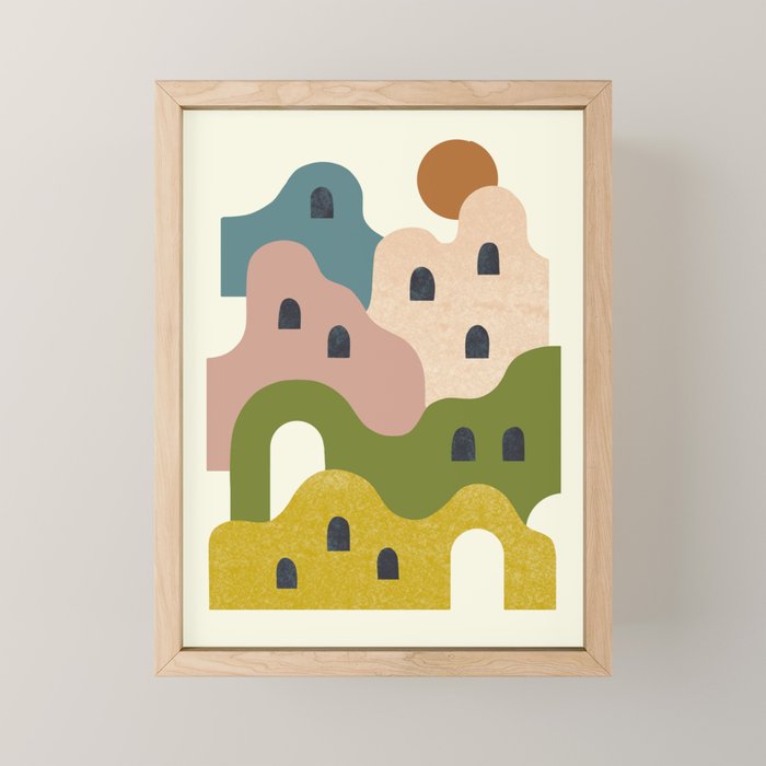 Adobe Village at Sunset Mini Art Print Gallery Image 1