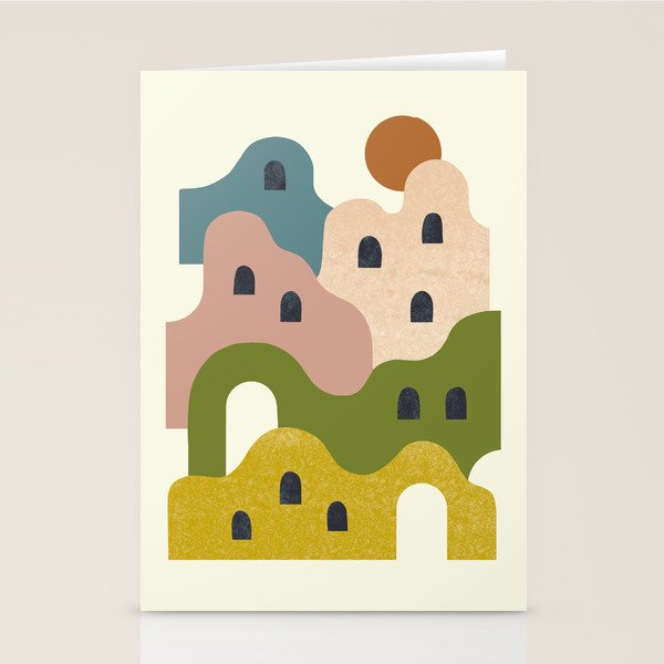 Adobe Village at Sunset Stationery Card Gallery Image 1