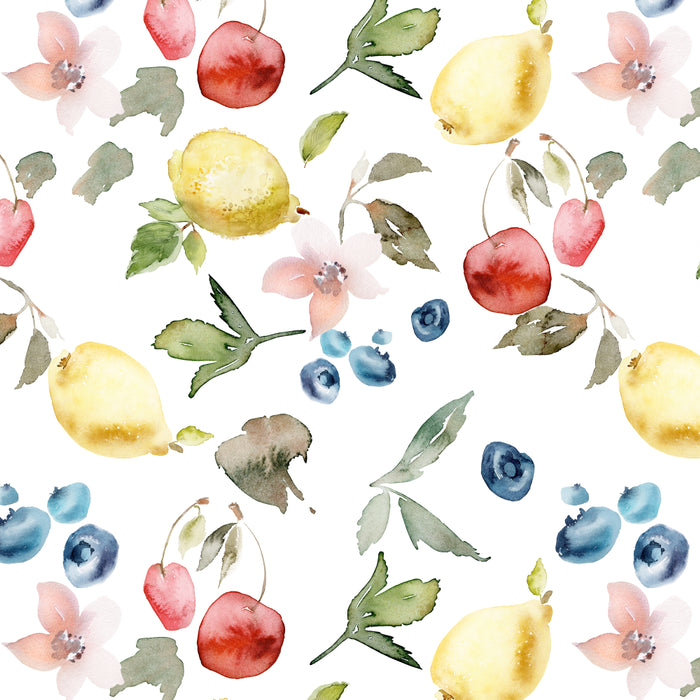 Lemon Berries and Cherries Watercolor Pattern Coffee Mug Gallery Image 2