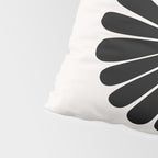 Retro Daisy Abstract I Black and White Bold Floral Pillow Sham Gallery Image 4