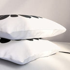 Retro Daisy Abstract I Black and White Bold Floral Pillow Sham Gallery Image 3