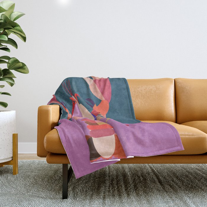 Abstract Lobster Throw Blanket Gallery Image 1