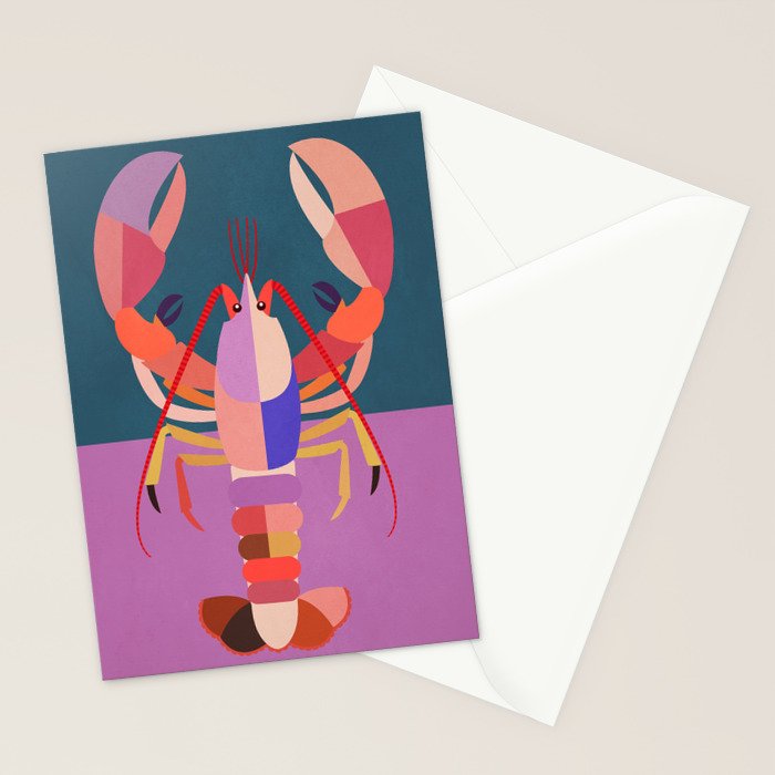 Abstract Lobster Stationery Card Gallery Image 2
