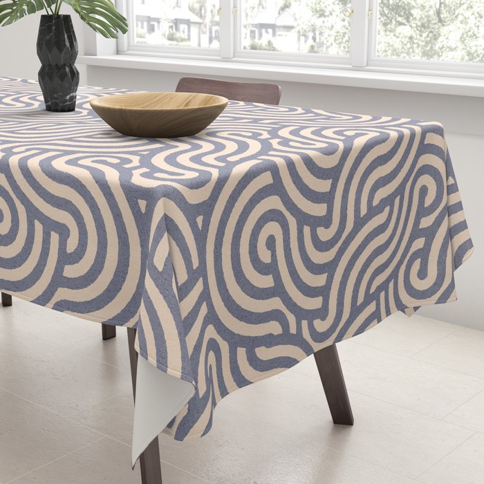 SWIRL Steel and Oat Tablecloth Gallery Image 3