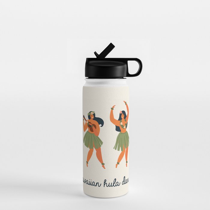Hawaiian hula dancers young pretty woman  Water Bottle Gallery Image 1