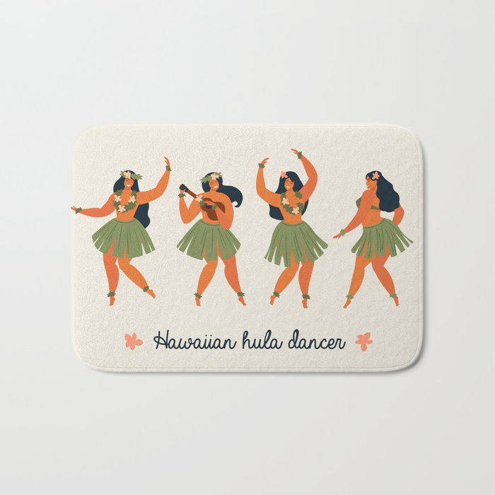 Hawaiian hula dancers young pretty woman  Bath Mat Gallery Image 1