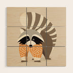Whimsical Raccoon Wood Wall Art Gallery Image 1