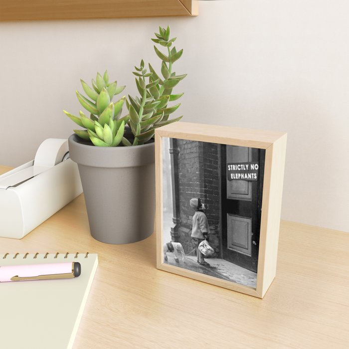 'Strictly No Elephants' vintage humorous child verses the world black and white photograph / black and white photography Mini Art Print Gallery Image 2