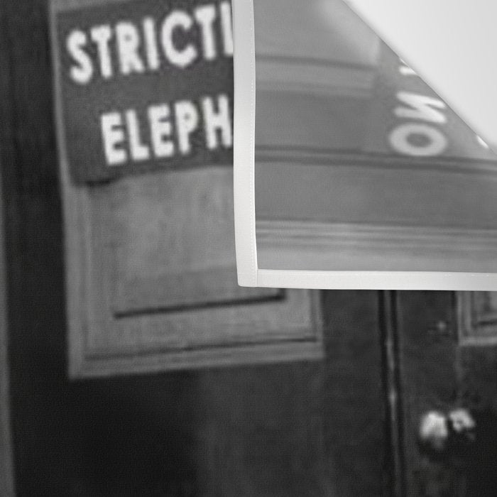 'Strictly No Elephants' vintage humorous child verses the world black and white photograph / black and white photography Wall Tapestry Gallery Image 3
