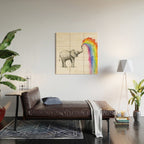 Rainbow Baby Elephant Wood Wall Art Gallery Image 2