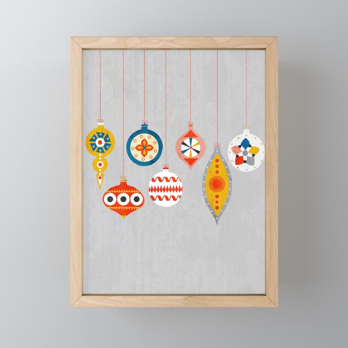 Christmas retro baubles no3 Mini Art Print Gallery Image 1
