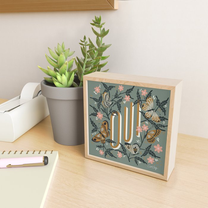 Oui Butterflies - Mint & Gold Mini Art Print Gallery Image 2