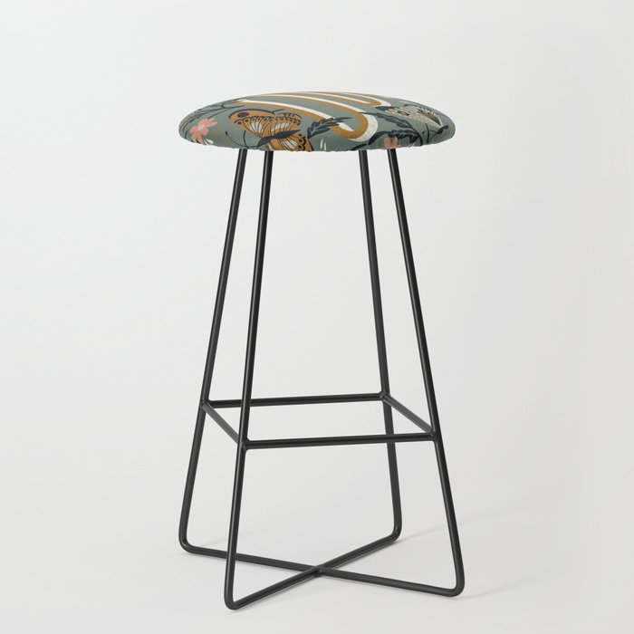 Oui Butterflies - Mint & Gold Stool Gallery Image 1