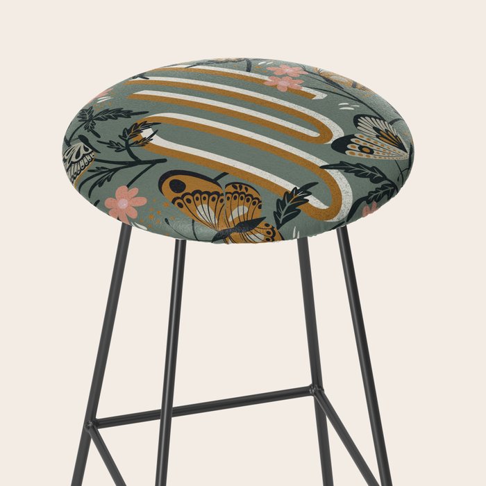 Oui Butterflies - Mint & Gold Stool Gallery Image 2