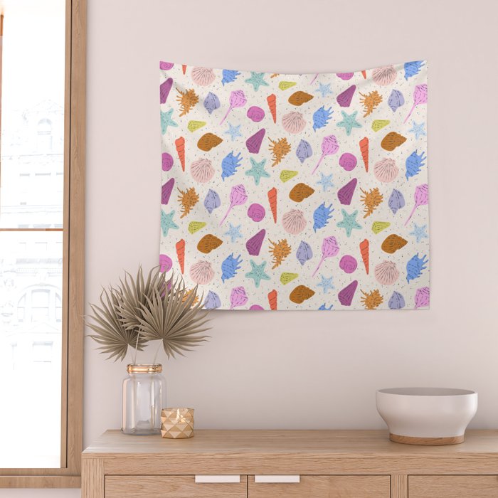 Rainbow Seashells Wall Tapestry Gallery Image 2