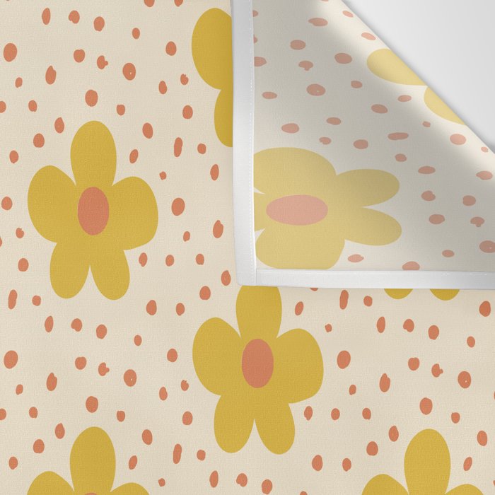 Retro 70s 60s Pattern Flowers #illustration #painting Wall Tapestry Gallery Image 3