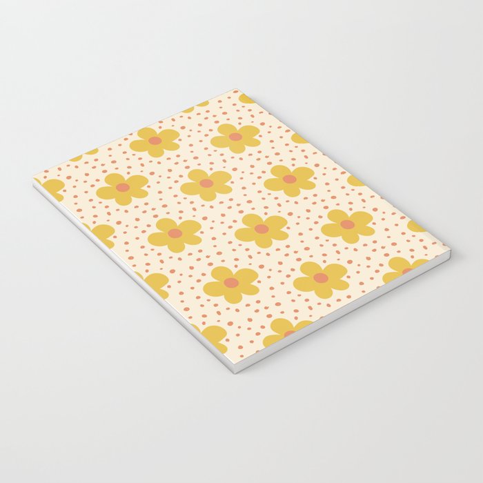 Retro 70s 60s Pattern Flowers #illustration #painting Notebook Gallery Image 3