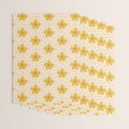 Retro 70s 60s Pattern Flowers #illustration #painting Wrapping Paper Gallery Image 3