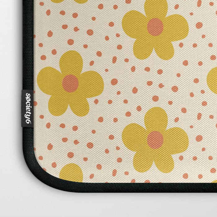 Retro 70s 60s Pattern Flowers #illustration #painting Laptop Sleeve Gallery Image 3