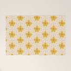 Retro 70s 60s Pattern Flowers #illustration #painting Welcome Mat Gallery Image 1