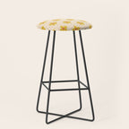 Retro 70s 60s Pattern Flowers #illustration #painting Stool Gallery Image 1