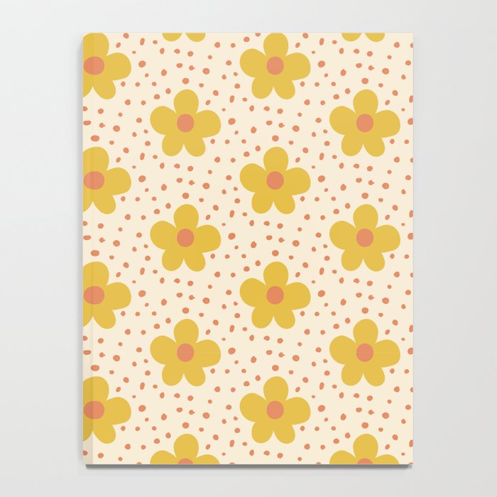 Retro 70s 60s Pattern Flowers #illustration #painting Notebook Gallery Image 4