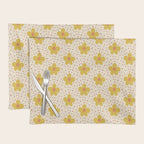 Retro 70s 60s Pattern Flowers #illustration #painting Placemat Gallery Image 1